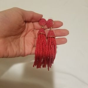 Red tassel earrings
